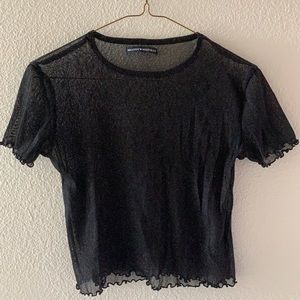 Brandy Melville Porter Glitter Top Black